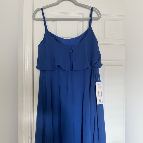 Azazie Lupe Cobalt Blue Floor Length Bridesmaid Dress Size 14 - Picture 8 of 10